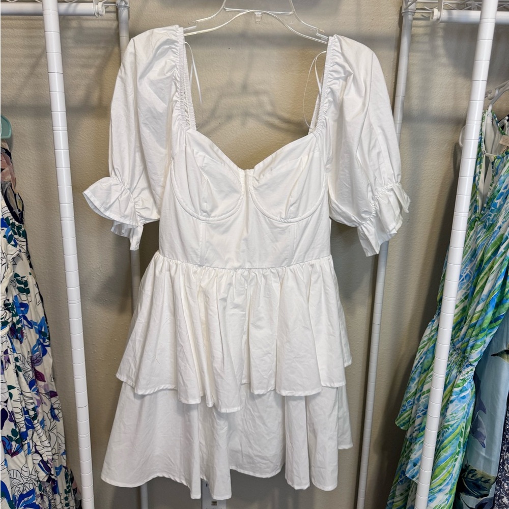 Altard State White Ruffle Mini Dresss - Picture 2 of 6